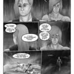 First panel: Roxie, who is wet from all the rain, smiles to Sif reassuringly and says: "Well fuck them I say! Why don't we go and grab a round at the Caliente? How about it?". Sif has a "thousand yard stare" on her face. Second panel: Sif, who has her back turned to Roxie, stoically replies: "No thanks, I'll pass. I think I'll head home now. It was good working with you Roxie." Third panel: Roxie looks at Sif with a hint of worry on her face: "You ok, choomba? You went pretty serious all of a sudden. I hope you didn't take the fixer's words to your heart...". Fourth panel: Sif hands a stack of cash to Roxie. Raindrops are falling on their hands and on the money. Sif says: "Here's your share of the eddies. Thanks for having my back out there." Fifth panel: Sif walks away towards a dark alley in the rain and says to Roxie quietly: "Goodbye".